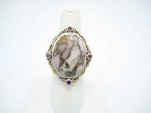 Anillo Samuel B Benham Plata de Ley 34mm Topacio Rosa Ágata Talla 8 - Imagen 1 de 7