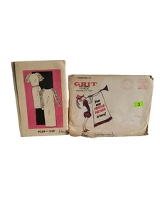 Vintage Grit Sewing Pattern 9089 Size 12 Long Or Short Sleeve Dress - Picture 1 of 3