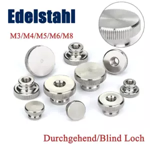 M3-M8 Rändelmutter Edelstahl Hohe Form Raendelmutter Durchgehend/Blind Loch - Bild 1 von 11