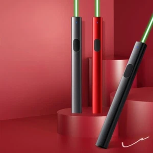 Green Laser Pointer Pen Visible Beam USB Charge Long Range Teaching Meeting Cat - Picture 1 of 11