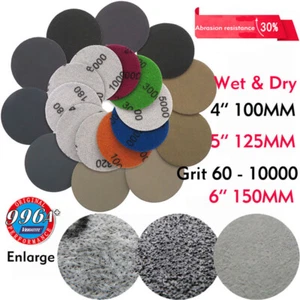 100-150mm wet and dry sanding discs Sandpaper hook and loop pad set 60-10000Grit - Picture 1 of 18
