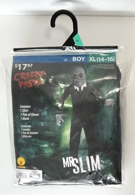 Mr. Slim Boys Halloween Costume Size XL 14-16 w Mask, Gloves, Shirt Creepy Pasta - Image 1 of 4