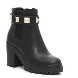 MIX No. 6 Mariana Black Booties with Silver Studded Accents - Size 7.5 - Picture 1 of 10