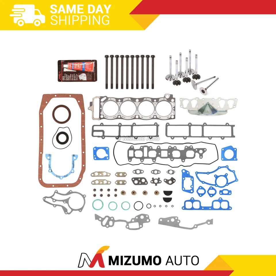 Full Gasket Set Intake Exhaust Valves Fit 85-95 Toyota 2.4L 22R 22RE 22REC SOHC - Image 1 of 4