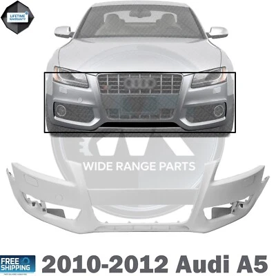 New Front Bumper Cover With Headlight Washer Holes For 2010-2012 Audi A5 Foto 1 de 4