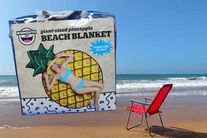 BigMouth Giant-Sized Beach Blanket Pineapple 69”X48”  NWT Cruise pool vacation - Picture 1 of 5