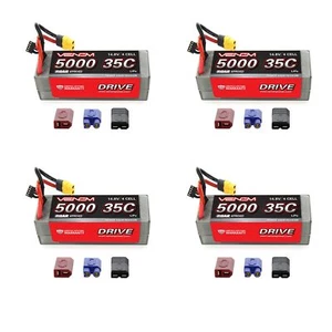 Venom 35C 4S 5000mAh 14.8V Custodia Rigida RC LiPo Batteria ROAR con Spina UNI x4 Confezioni - Foto 1 di 3