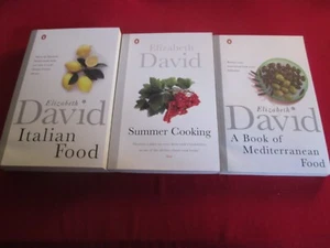 3X Elizabeth David Penguin PBs Italian Food, Summer Cooking, Mediterranean Food - Foto 1 di 4