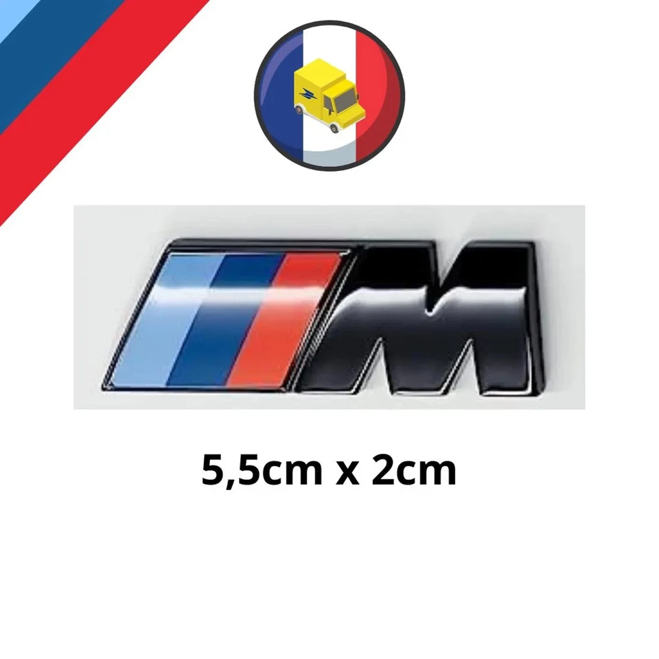 Badge coffre/ailes BMW « M » Aluminium 5.5cm*2cm - Noir - Immagine 1 di 1