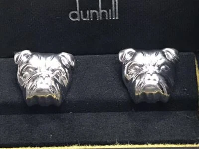 Gemelos Dunhill Bulldog Color Plata Unisex Adultos Joyería Accesorios Usados  Foto 1 de 4