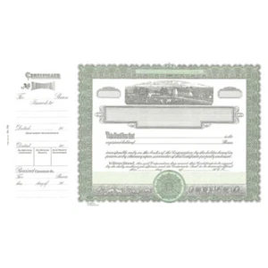 NEW Goes 760 Stock Certificate Size 8-1/2" Tall x 15" Wide - Picture 1 of 2