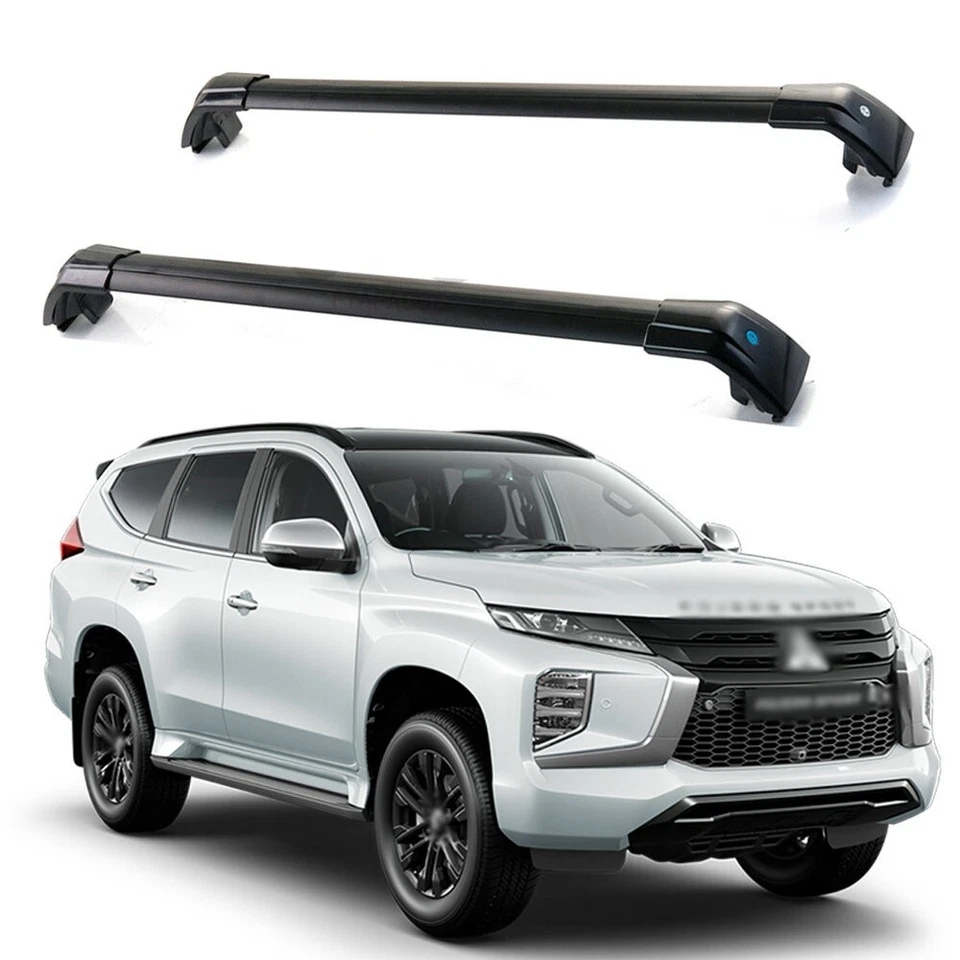 Barra transversal 2 piezas apta para barras de equipaje de riel de techo Mitsubishi Montero Sport 2015-2024 Foto 1 de 4