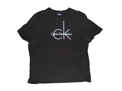 Men's Black Calvin Klein Jeans Logo Tee Shirt Size 2XL EUC Cotton - Image 1 of 3