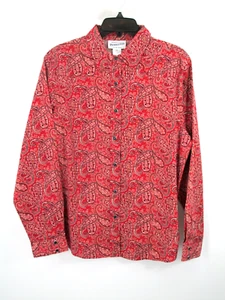 PENDLETON Cowgirl Black Pearl Snap Shirt Women XL Red Paisley Stretch Western - Picture 1 of 11