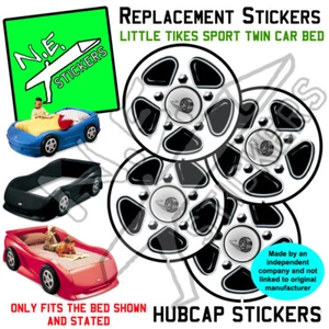 Wheel Hubcap Sticker s TO FIT Little Tikes Toddler kids Car twin Bed Replacement - Picture 1 of 8