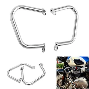 Chrome Engine Guard Crash Bar Fit For Triumph Bonneville T100 T120 2016-2020 - Picture 1 of 11