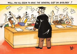 BAMFORTH COMIC POSTCARD BIOLOGY CLASS NO BC2142L UNUSED VERY GOOD - Picture 1 of 2