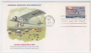 TurtlesTradingPost- Charles Lindbergh 1977 #1710 FDC Fleetwood Cachet - Picture 1 of 2