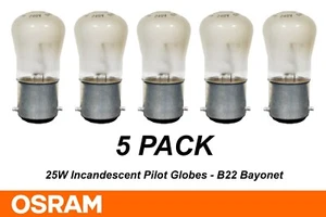 5 x 25W Pearl Pilot Light Globes Bulbs Lamps B22 Bayonet BC Osram Pygmy - Picture 1 of 3