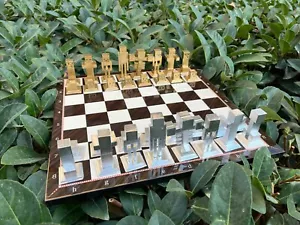Mine Craft Chess Set w\ Mine Craft Pieces with Board -Handmade 3D Chess Set Gift - Picture 1 of 11
