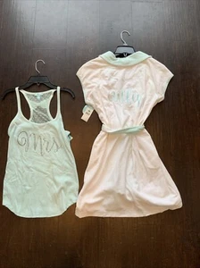 BETSEY JOHNSON "WIFEY" Terry Robe Short Sleeve & Mrs. Tank Top -Brides- NWT - Picture 1 of 5