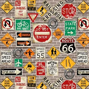 BTY Henry Glass My Tools My Rules Traffic Sign Brick Stone By The Yard - Imagen 1 de 1