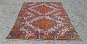 Red kilim rug, bohemian kilim, vintage kilim, Kelim teppich, 5'6" x 7'7" ft, - Picture 1 of 5