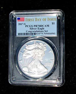2017-S "First "S" Mint Congratulations Set" SILVER EAGLE PR70 DCAM...FDOI PCGS! - Picture 1 of 4