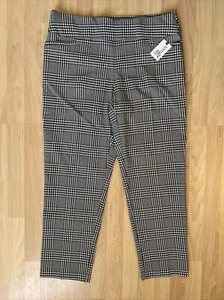 Terra & Sky Size 0X-14w NWT Pull On Pants Women's Straight Plaid Tummy Control - Picture 1 of 9