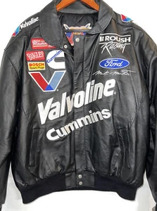 Rara De Colección Mark Martin Valvoline NASCAR Chaqueta de Cuero Jeff Hamilton Marca XXL - Imagen 1 de 10