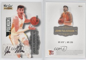 2022 Wild Card Matte Draft Premium White - Silver Foil /200 John Fulkerson Auto