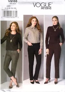 Vogue V9155 Misses or Misses Petite Pants Size 4 to 12 Uncut Sewing Pattern - Picture 1 of 2