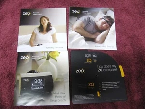 Owner's Manual ZEO PERSONAL SLEEP COACH Context Wheel USER GUIDE 4x booklets - Picture 1 of 2