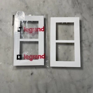 2 Plaque enjoliveur blanche 2x2 modules - ancien MOSAIC 50- LEGRAND 77262