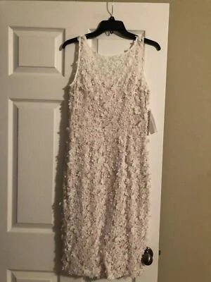 Women White Flower Sleeveless Dress Size 6 - Image 1 of 4
