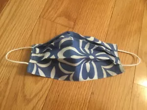 Maschera lavabile plissettata, cotone e poliestere, nuova, circa 3 x 8 pollici con elastico - Foto 1 di 4