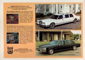 1984 Lincoln & Cadillac Limousine Original Armbruster Stageway Color Ad - Picture 1 of 1