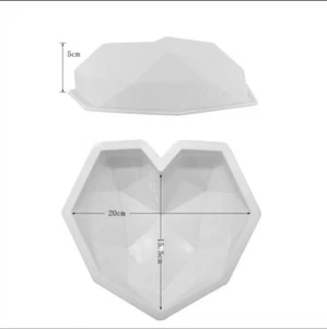 Große geometrische Herz Silikonform, Schokolade, Kuchen, Bäcker Smash Pinata - Bild 1 von 3