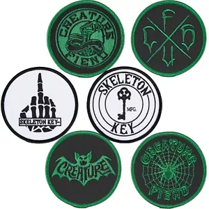 CREATURE / SKELETON KEY - Iron / Sew on Skateboard Patch - Assorted Logos - Picture 1 of 9