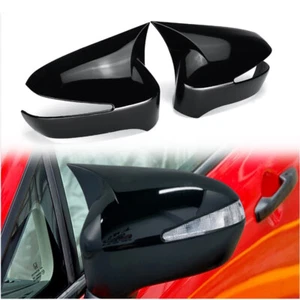 Complemento de tapa de tapa de espejo bocina de buey negro brillante para HONDA Civic 8º 2006-2011 - Imagen 1 de 9