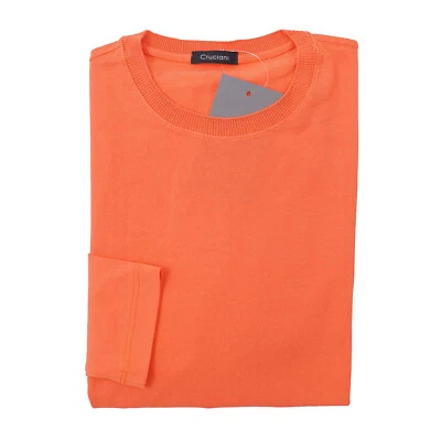 Suéter Cruciani Slim-Fit Sólido Mandarina Naranja Tejido Algodón M (UE 50) NUEVO CON ETIQUETAS Foto 1 de 4