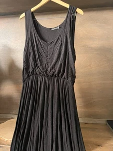 Boohoo Black Size 12 Maxi SLEEVELESS Dress WOMENS ROUGH CUT BOTTOM HEM - Picture 1 of 5