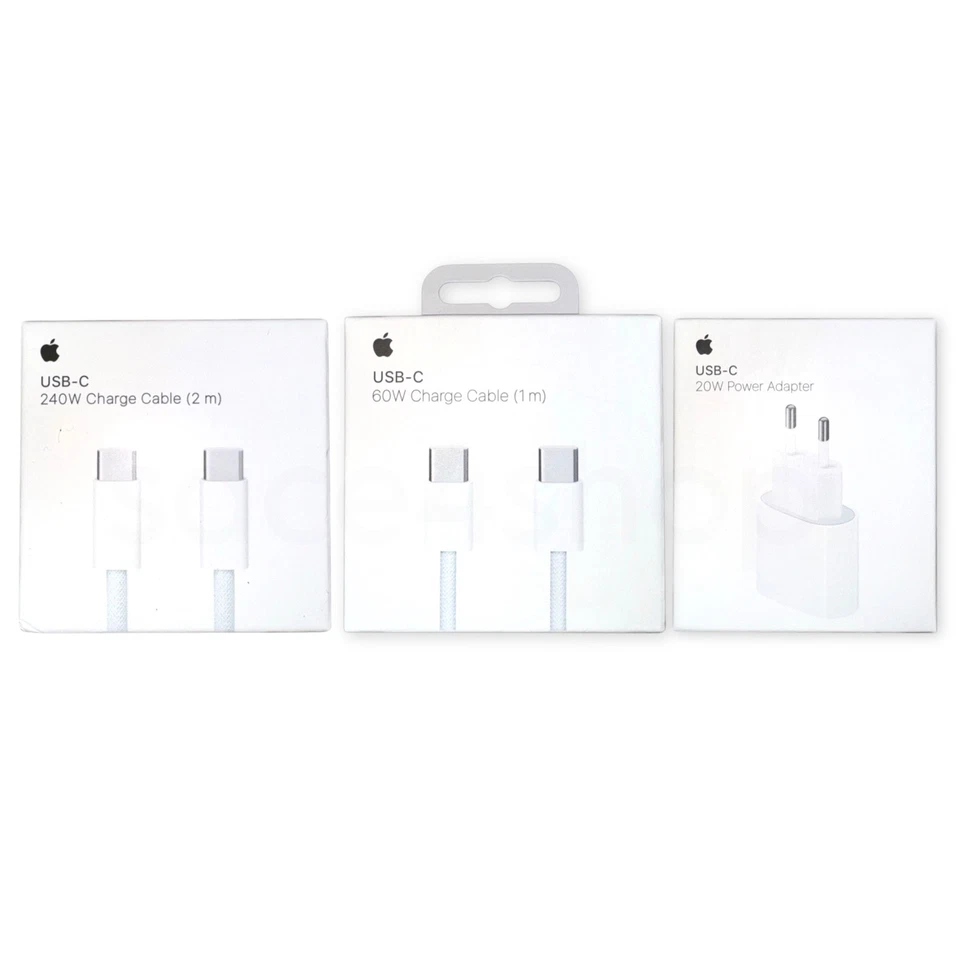 Original Apple 20W Adapter Netzteil USB-C Ladekabel 60W 240W 1m 2m iPhone 16 15 - Bild 1 von 1