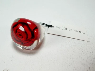 Sobral - Roses "Dukat Inteiro" Resin Ring ( 003852 ) - Size UK Q / US 8 - Image 1 of 4
