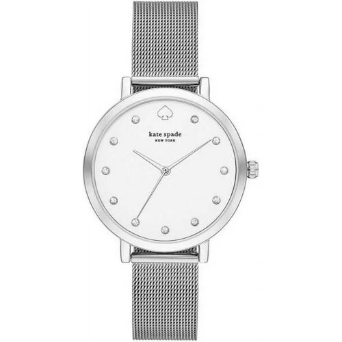 Orologio Kate Spade maglia cristallo argento KSW1490 donna metro quarzo acciaio inox