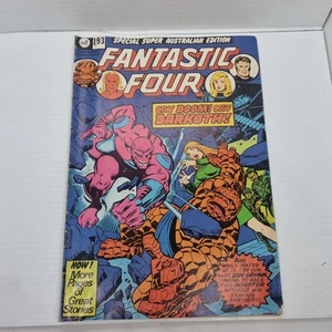 FANTASTIC FOUR 193 1977 SERIES - AUSTRALIAN YAFFA Marvel COMICS Book Vintage Gc - Bild 1 von 10