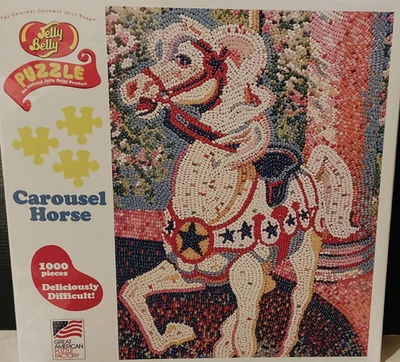 Jelly Belly Carousel Horse 1000 Piece Jigsaw Puzzle • NEW & SEALED Made in USA - Image 1 of 3