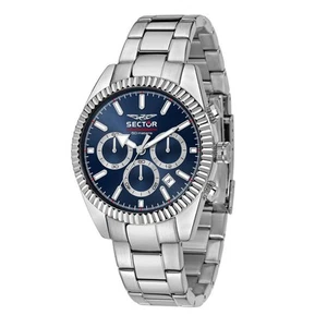 Orologio SECTOR Uomo 240 Cronografo Acciaio Blu/Silver Limited R3273676008 - Foto 1 di 7