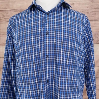 Camisa Kirkland Signature Para Hombre XL 17-17.5 32/33 Azul Cuadros A Cuadros Abotonada Foto 1 de 4