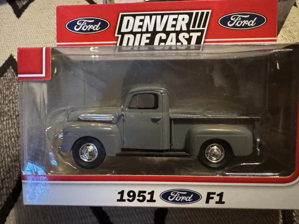 Set Of 4 - Denver Die Cast 1951 Ford F1 Pickup - Black Red Green And Light Blue - Image 1 of 2